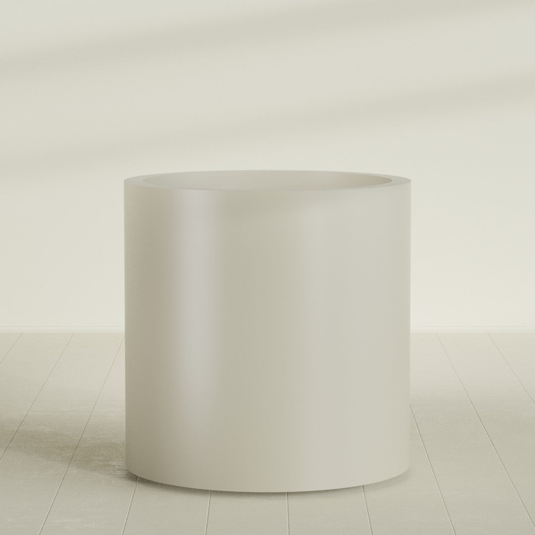 Rio Grande Large Round Fiberglass Planter - 30 in x 30 in x 32 in - Satin Beige - Satin Beige,30 in x 30 in x 32 in