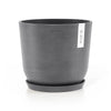 Oslo Small Round Planter - 9.8 in x 9.8 in x 8.5 in - Planter + Saucer - Grey - Grey,9.75 in x 9.75 in x 8.5 in,Planter + Saucer