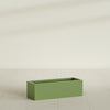 Reade Small Tabletop Rectangle Fiberglass Planter - 14 in x 5 in x 4.3 in - Satin Green - Satin Green,14 in x 5 in x 4.3 in