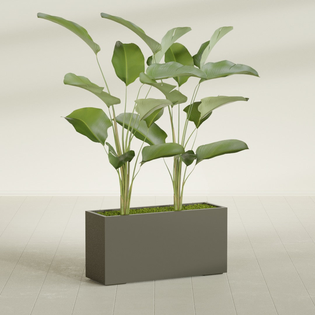 Tolga Extra Large Long Rectangle Fiberglass Planter - 48 in x 16 in x 24 in - Matte Bronze - Matte Bronze,48 in x 16 in x 24 in