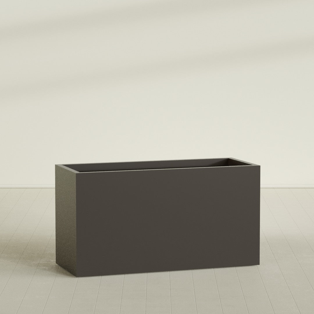 Brisbane Extra Large Long Rectangle Fiberglass Planter - 60 in x 24 in x 32 in - Matte Brown - Matte Brown,60 in x 24 in x 32 in