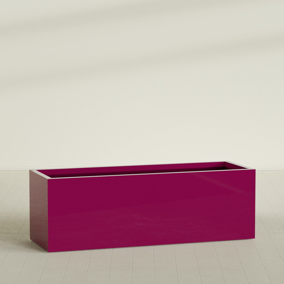 Granada Extra Large Long Rectangle Fiberglass Planter - 72 in x 24 in x 24 in - Gloss Eggplant - Gloss Eggplant,72 in x 24 in x 24 in