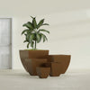 Lima Small Tapered Square Fiberglass Planter - 16 in x 16 in x 16 in - Metallic Bronze - Metallic Bronze,16 in x 16 in x 16 in
