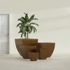 Lima Small Tapered Square Fiberglass Planter - 12 in x 12 in x 12 in - Metallic Bronze - Metallic Bronze,12 in x 12 in x 12 in