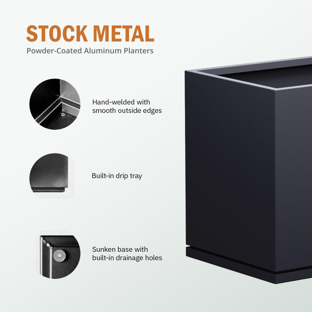 Aluminum Rectangle with Drip Tray - 46in x 20.5in x 24in