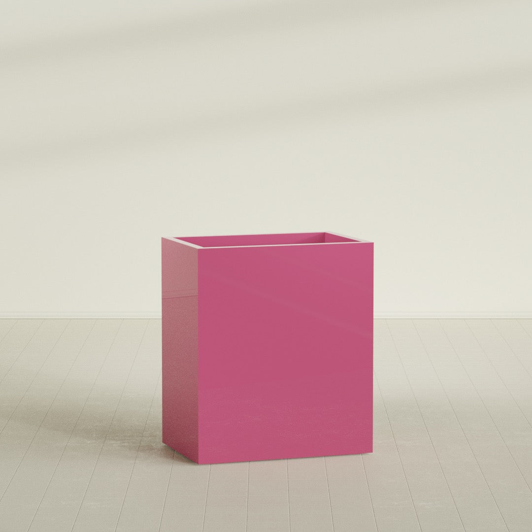 Darwin Large Rectangle Fiberglass Planter - 36 in x 24 in x 42 in - Gloss Pink Violet - Gloss Pink Violet,36 in x 24 in x 42 in