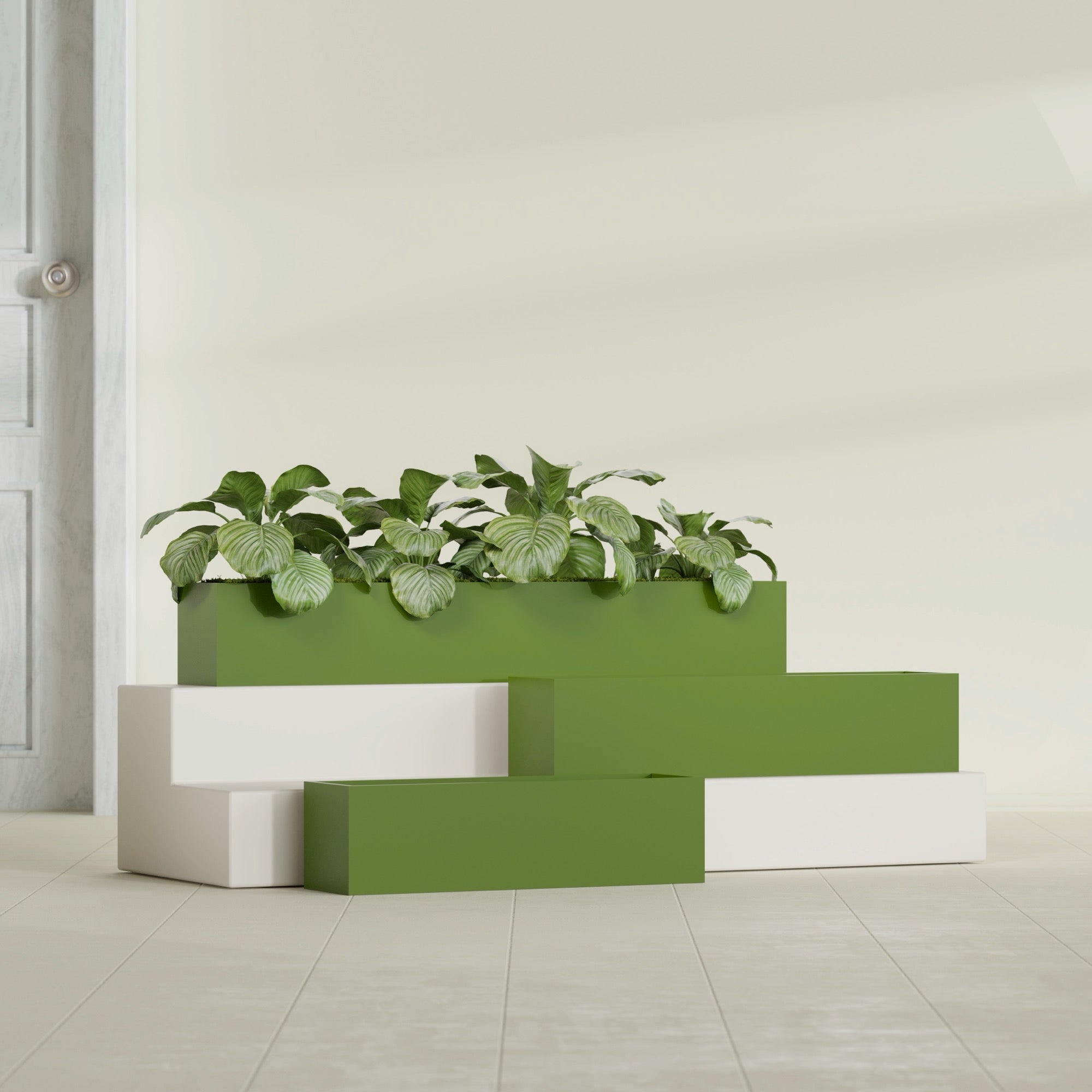 Monaco Rectangle - 32in x 7in x 7 - Satin Green - Satin Green,32 in x 7 in x 7 in