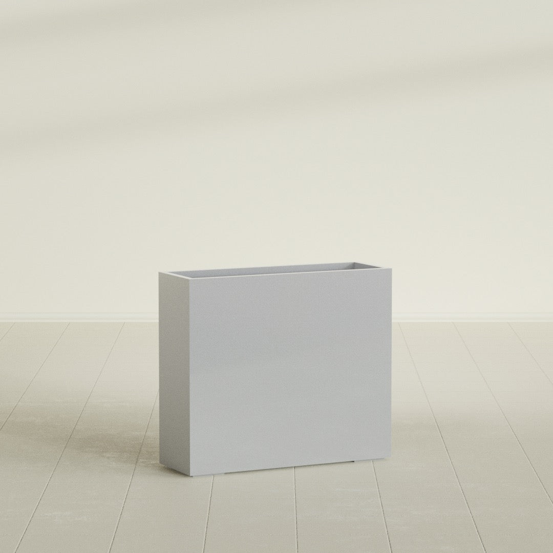 Perth Extra Large Long Rectangle Fiberglass Planter - 48 in x 16 in x 42 in - Metallic Silver - Metallic Silver,48 in x 16 in x 42 in