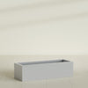 Reade Small Tabletop Rectangle Fiberglass Planter - 18 in x 6.5 in x 5 in - Metallic Silver - Metallic Silver,18.5 in x 6.5 in x 5 in