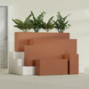 Hollywood Medium Rectangle Fiberglass Planter - 12 in x 12 in x 24 in - Matte Terracotta - Matte Terracotta,12 in x 12 in x 24 in