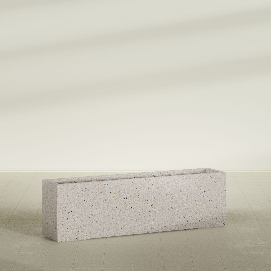 ProTone Fiberglass Premium Finish Extra Large Rectangle Planter - 60 in x 12 in x 18 in - StoneLight - Greystone - StoneLight - Greystone,60 in x 12 in x 18 in