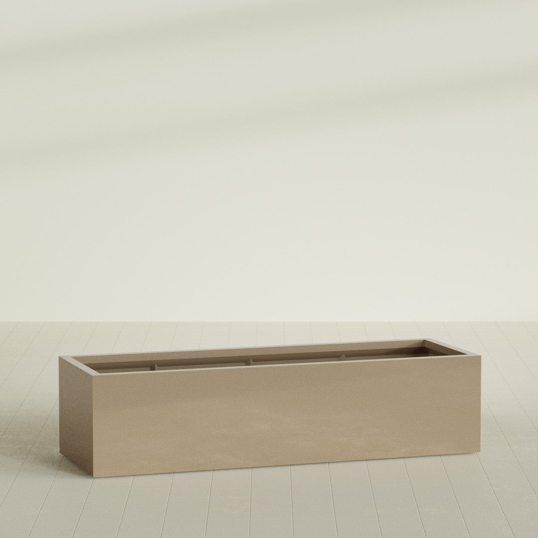 Torino Extra Large Wide Rectangle Fiberglass Planter - 72 in x 24 in x 18 in - Metallic Gold - Metallic Gold,72 in x 24 in x 18 in
