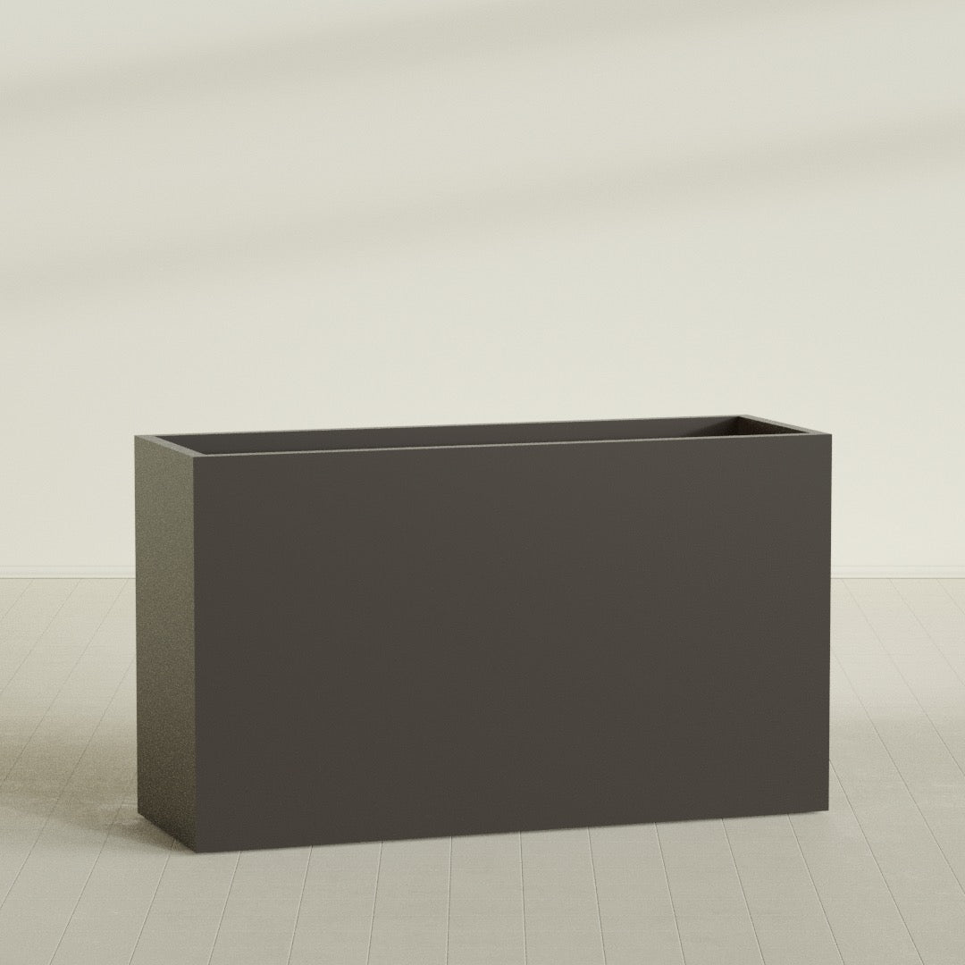 Darwin Extra Large Long Rectangle Fiberglass Planter - 72 in x 24 in x 42 in - Matte Brown - Matte Brown,72 in x 24 in x 42 in