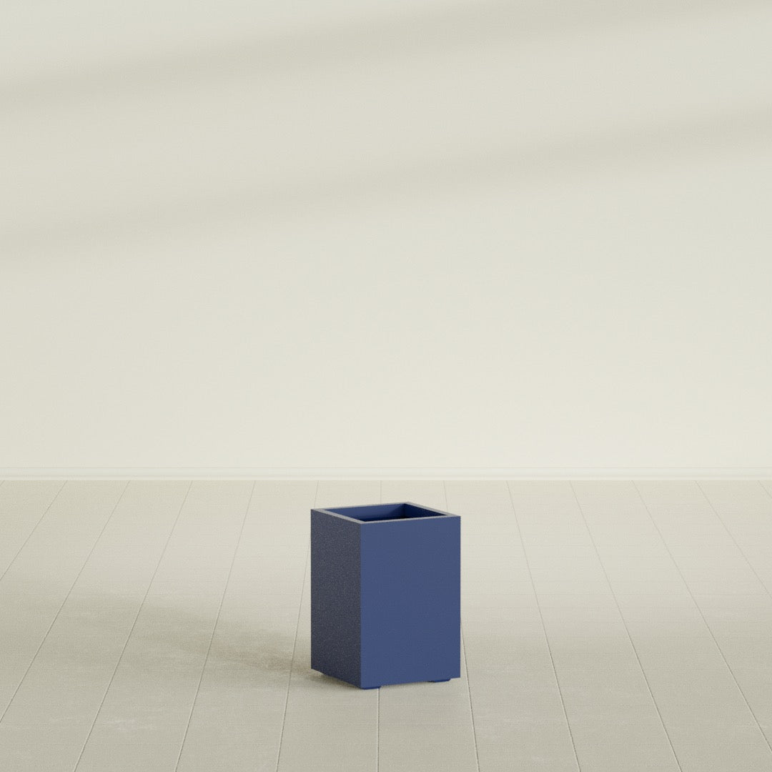 Tolga Medium Rectangle Fiberglass Planter - 16 in x 16 in x 24 in - Matte Cobalt Blue - Matte Cobalt Blue,16 in x 16 in x 24 in