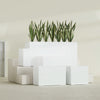 Granada Extra Large Long Rectangle Fiberglass Planter - 72 in x 24 in x 24 in - Gloss White - Gloss White,72 in x 24 in x 24 in