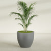 Wannsee Large Round Fiberglass Planter - 39 in x 39 in x 34 in - Metallic Gunmetal - Metallic Gunmetal,39 in x 39 in x 34 in