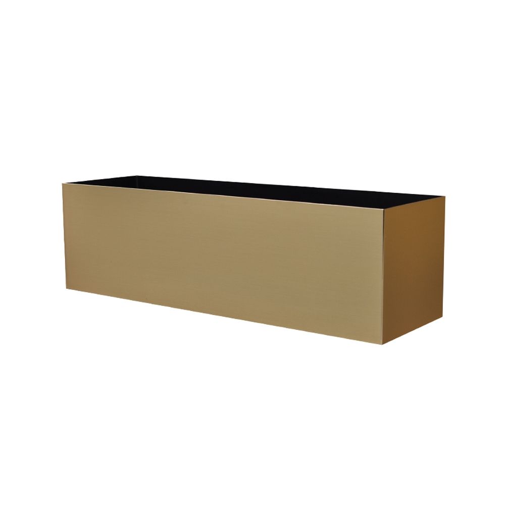 Hand-Foiled Tabletop Rectangle - 30in x 7in x 7in - Brushed Brass - Brushed Brass,30 in x 7 in x 7 in