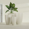 Brannan Large Round Fiberglass Planter - 24 in x 24 in x 35 in - Satin Beige - Satin Beige,24 in x 24 in x 35 in