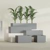 Torino Medium Wide Rectangle Fiberglass Planter - 24 in x 24 in x 18 in - Metallic Gunmetal - Metallic Gunmetal,24 in x 24 in x 18 in