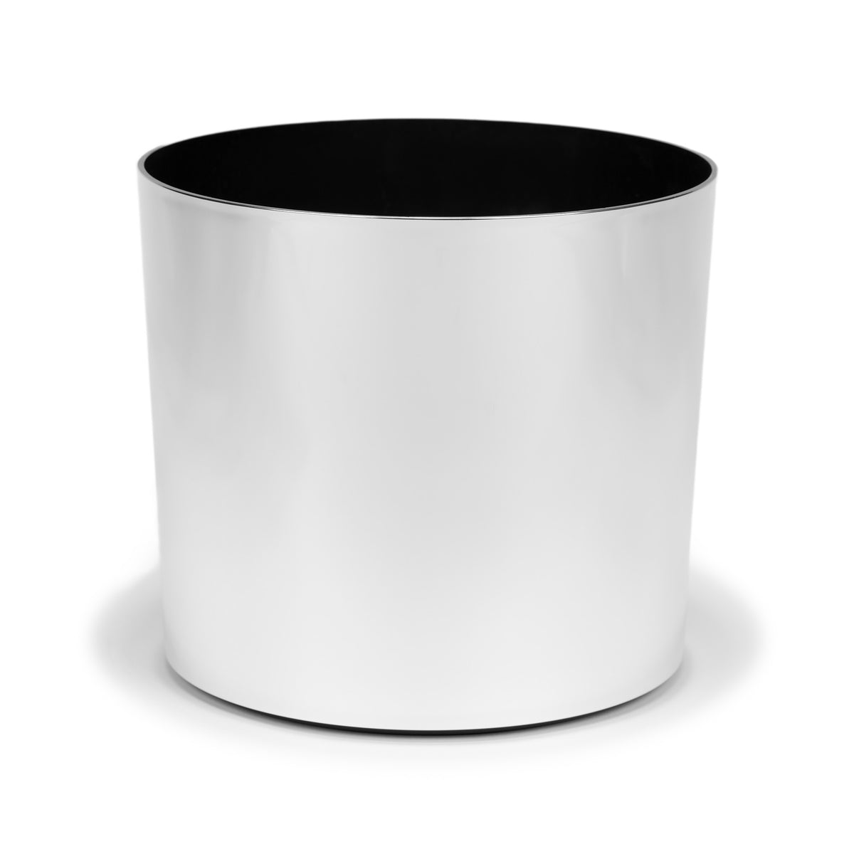 Hand-Foiled Floor Cylinder - 10.5in diam. x 10in - Mirror Chrome - Mirror Chrome,10.5 in x 10.5 in x 10 in