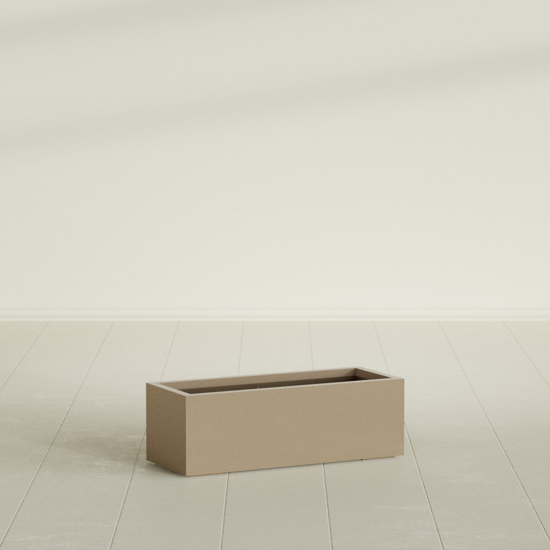 Cuba Large Long Rectangle Fiberglass Planter - 36 in x 14 in x 12 in - Metallic Gold - Metallic Gold,36 in x 14 in x 12 in