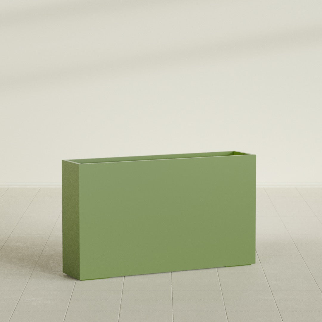 Perth Extra Large Long Rectangle Fiberglass Planter - 72 in x 16 in x 42 in - Satin Green - Satin Green,72 in x 16 in x 42 in