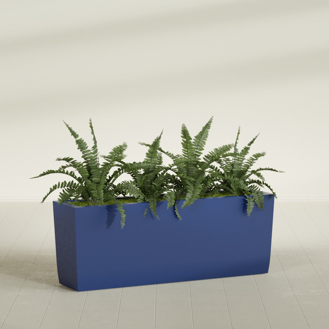 Panama Extra Large Long Rectangle Fiberglass Planter - 48 in x 12 in x 18 in - Matte Cobalt Blue - Matte Cobalt Blue,48 in x 12 in x 18 in