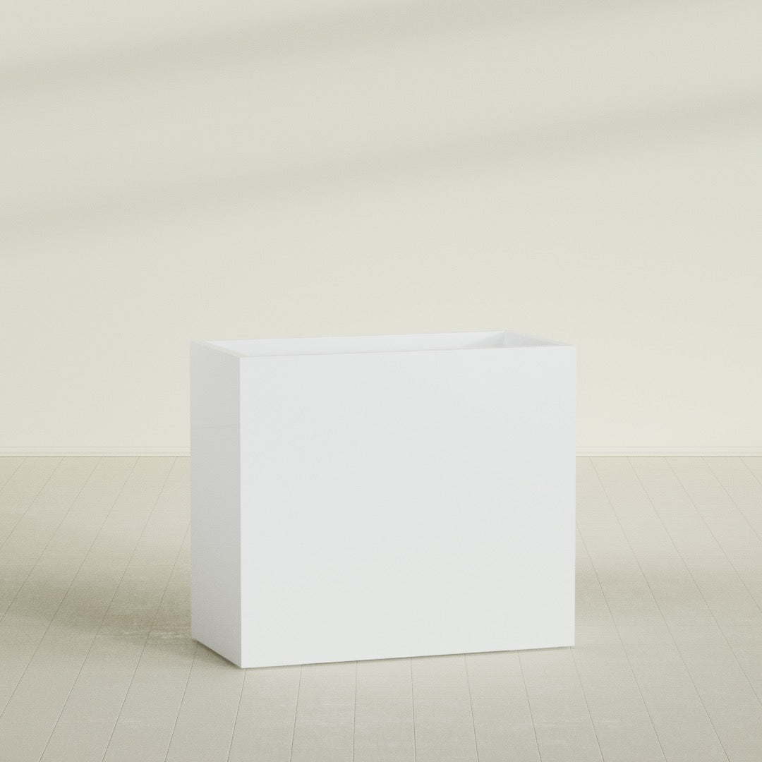 Darwin Extra Large Rectangle Fiberglass Planter - 48 in x 24 in x 42 in - Matte White - Matte White,48 in x 24 in x 42 in