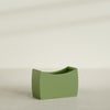 Seoul Large Curved Abstract Fiberglass Planter - 36 in x 16 in x 24 in - Satin Green - Satin Green,36 in x 16 in x 24 in