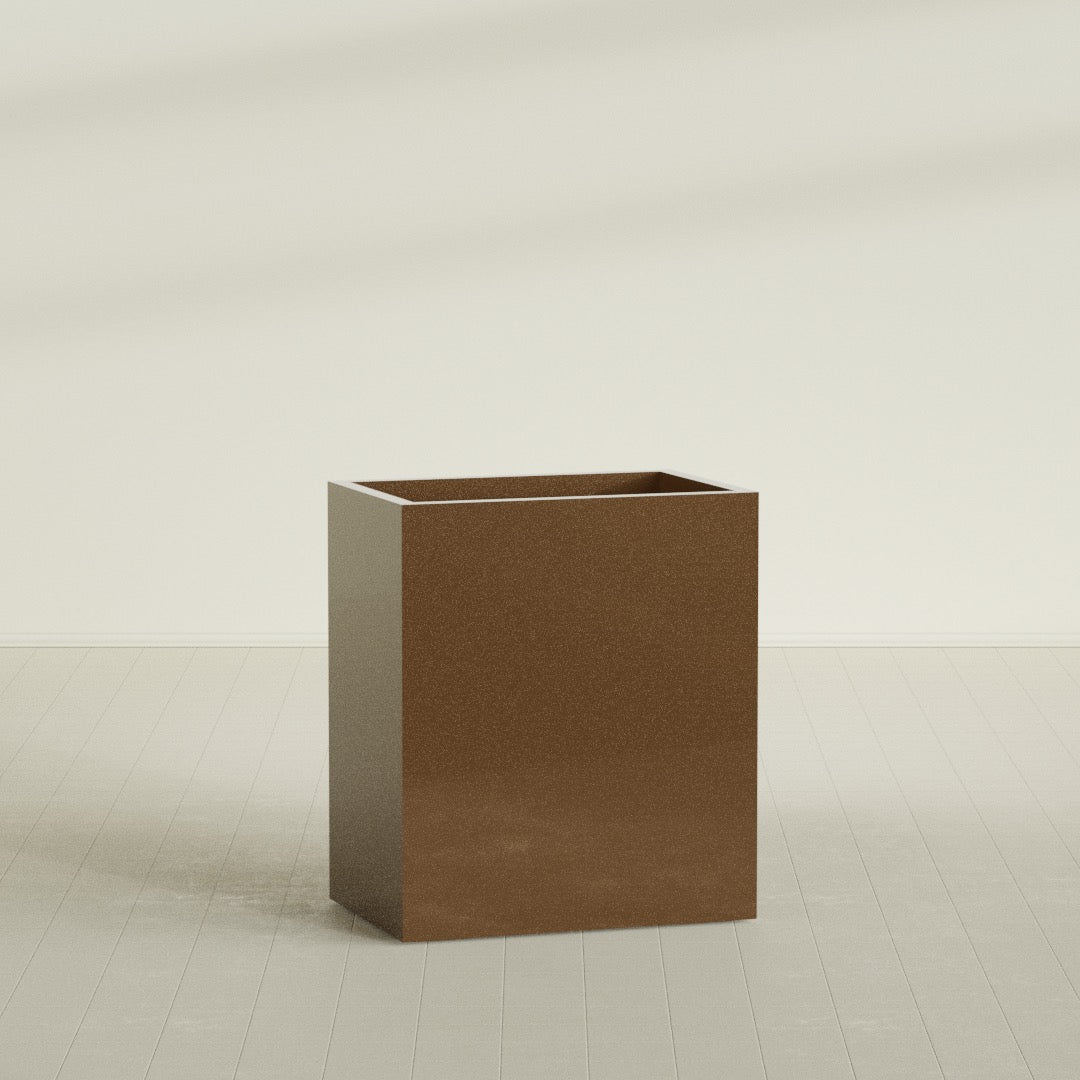 Darwin Large Rectangle Fiberglass Planter - 36 in x 24 in x 42 in - Metallic Bronze - Metallic Bronze,36 in x 24 in x 42 in