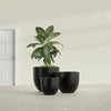 Alzira Large Round Fiberglass Planter - 30 in x 30 in x 28 in - Matte Black - Matte Black,30 in x 30 in x 28 in