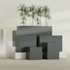 Brisbane Large Rectangle Fiberglass Planter - 36 in x 24 in x 32 in - Matte Charcoal - Matte Charcoal,36 in x 24 in x 32 in