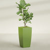 Toulan Large Tall Tapered Square Fiberglass Planter - 18 in x 18 in x 36 in - Satin Green - Satin Green,18 in x 18 in x 36 in