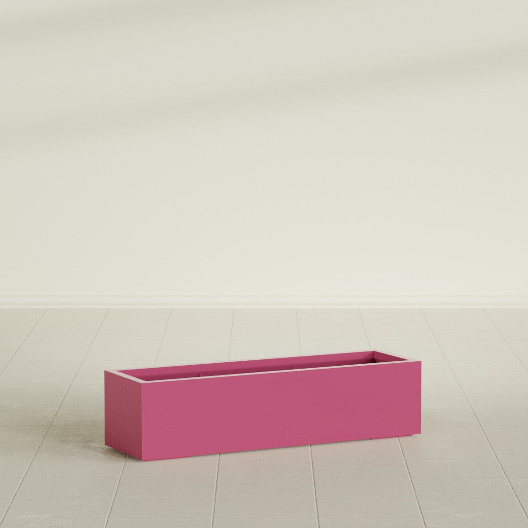 Cuba Large Long Rectangle Fiberglass Planter - 48 in x 14 in x 12 in - Gloss Pink Violet - Gloss Pink Violet,48 in x 14 in x 12 in
