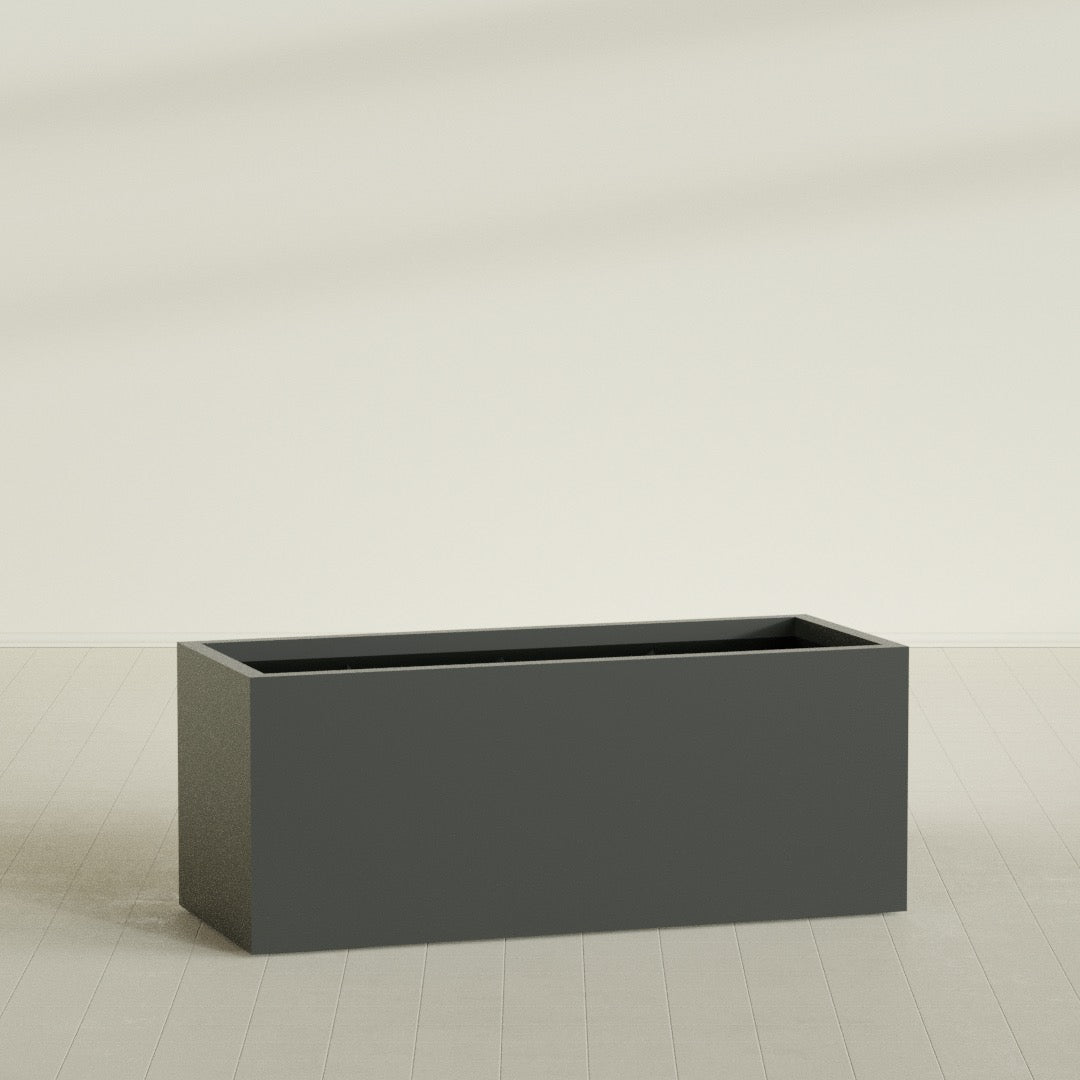 Granada Extra Large Long Rectangle Fiberglass Planter - 60 in x 24 in x 24 in - Matte Charcoal - Matte Charcoal,60 in x 24 in x 24 in