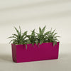 Panama Extra Large Long Rectangle Fiberglass Planter - 48 in x 12 in x 18 in - Gloss Eggplant - Gloss Eggplant,48 in x 12 in x 18 in