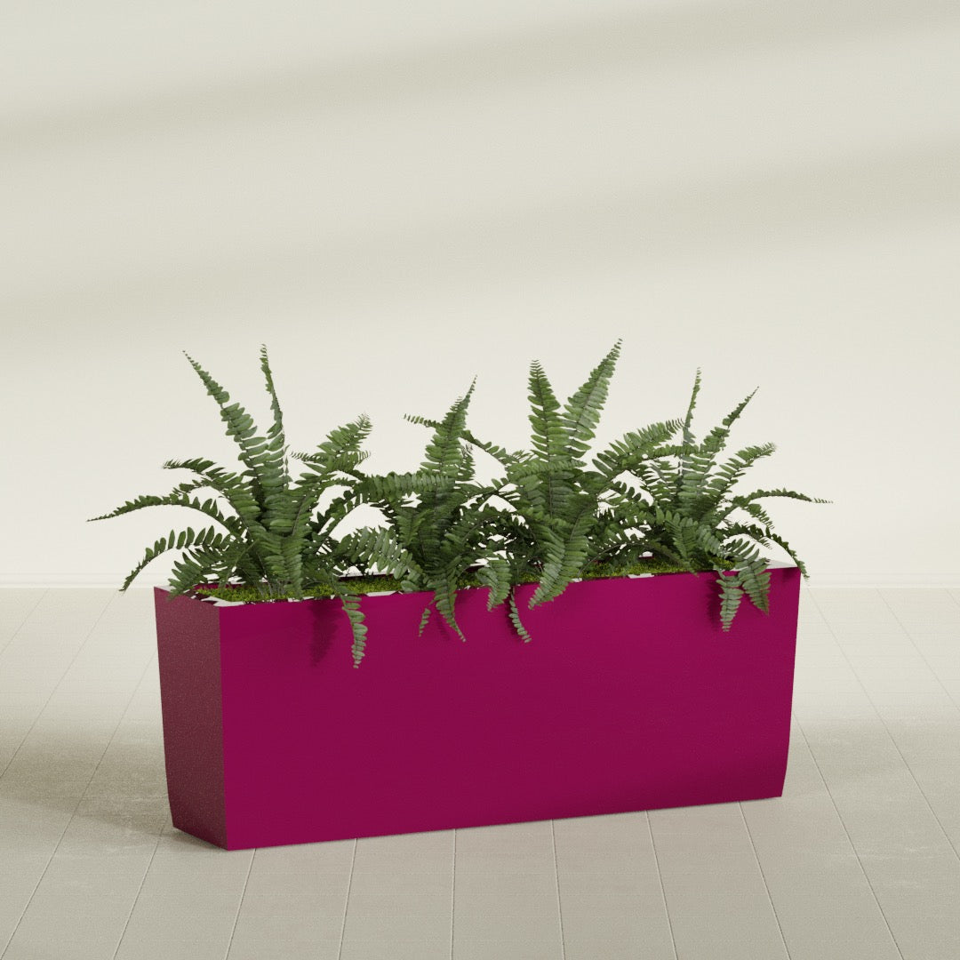 Panama Extra Large Long Rectangle Fiberglass Planter - 48 in x 12 in x 18 in - Gloss Eggplant - Gloss Eggplant,48 in x 12 in x 18 in