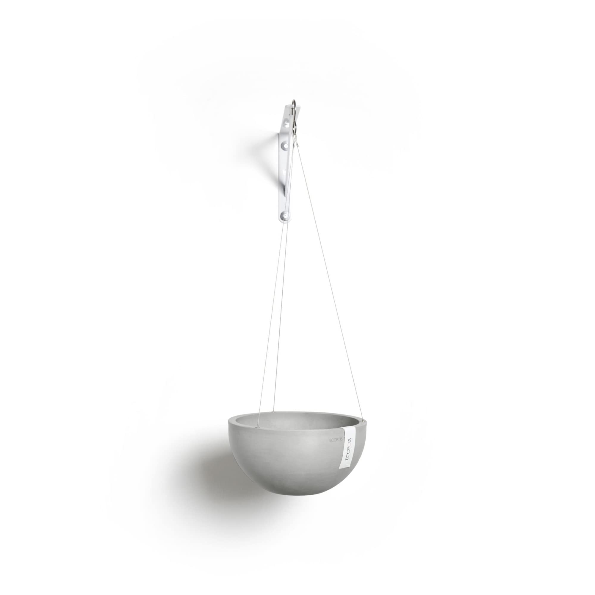 Hanging Brussels Small Bowl Planter - 13 in x 13 in x 6.5 in - White Grey - White Grey,13 in x 13 in x 6.5 in