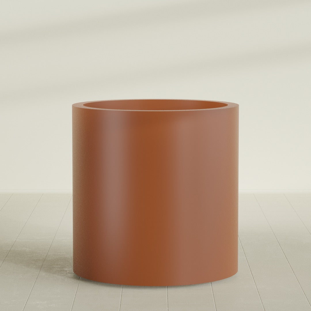 Rio Grande Large Round Fiberglass Planter - 30 in x 30 in x 32 in - Matte Terracotta - Matte Terracotta,30 in x 30 in x 32 in