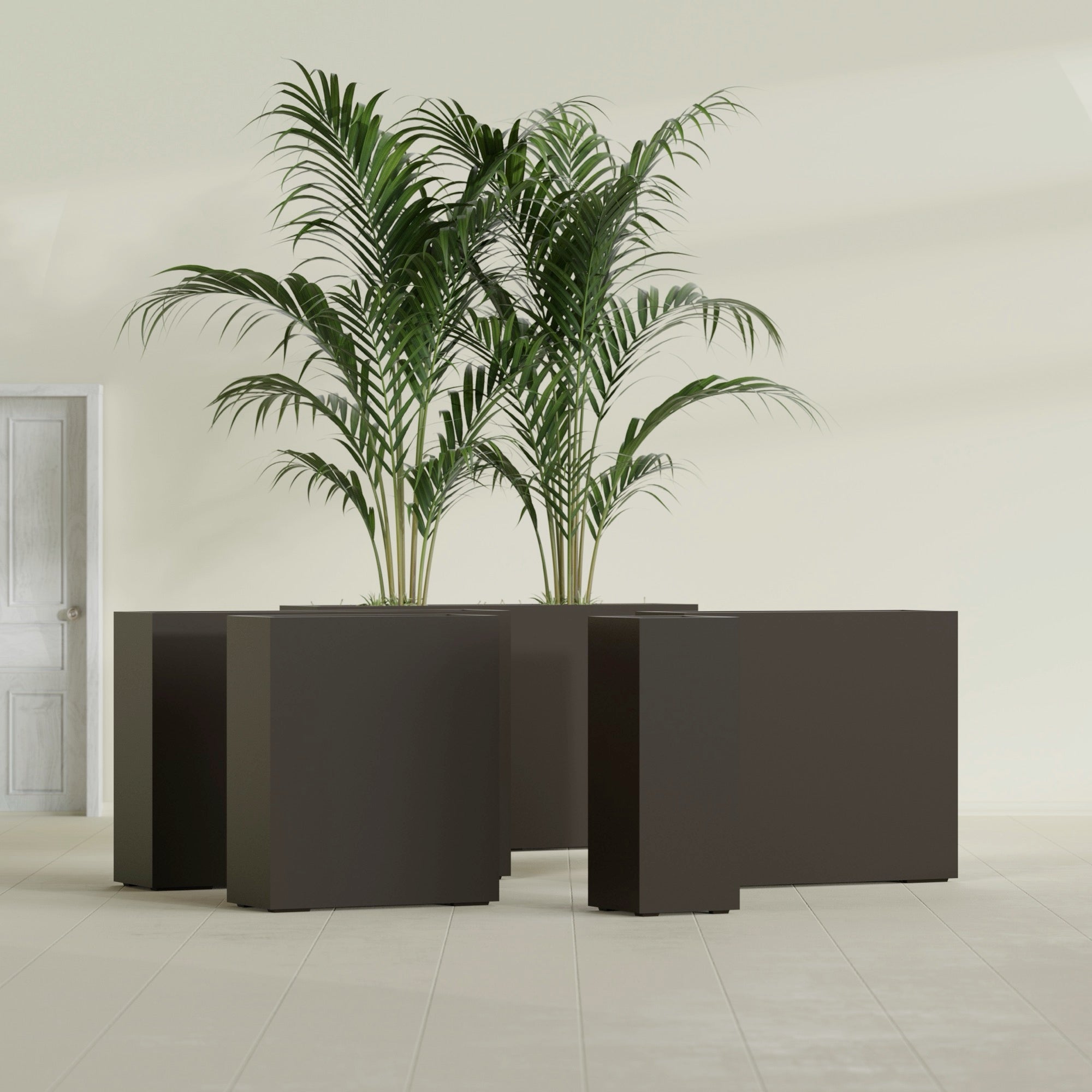 Perth Extra Large Long Rectangle Fiberglass Planter - 60 in x 16 in x 42 in - Matte Brown - Matte Brown,60 in x 16 in x 42 in