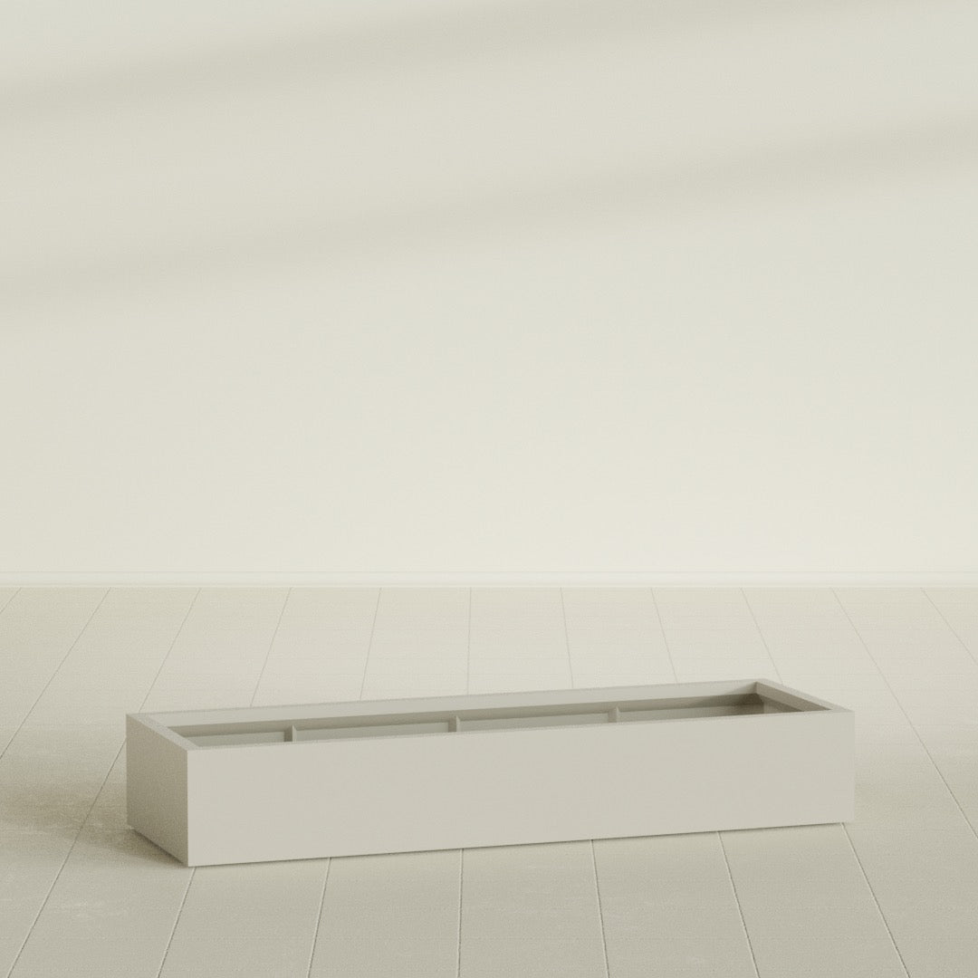 Antwerp Extra Large Long Rectangle Fiberglass Planter - 72 in x 24 in x 12 in - Satin Beige - Satin Beige,72 in x 24 in x 12 in