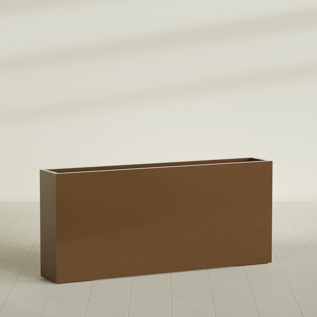 Delray Extra Large Long Rectangle Fiberglass Planter - 72 in x 12 in x 32 in - Metallic Bronze - Metallic Bronze,72 in x 12 in x 32 in