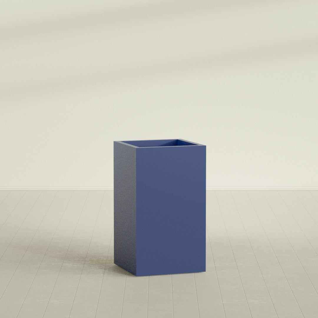 Darwin Large Tall Rectangle Fiberglass Planter - 24 in x 24 in x 42 in - Matte Cobalt Blue - Matte Cobalt Blue,24 in x 24 in x 42 in