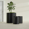 Rio Grande Large Round Fiberglass Planter - 30 in x 30 in x 32 in - Matte Black - Matte Black,30 in x 30 in x 32 in
