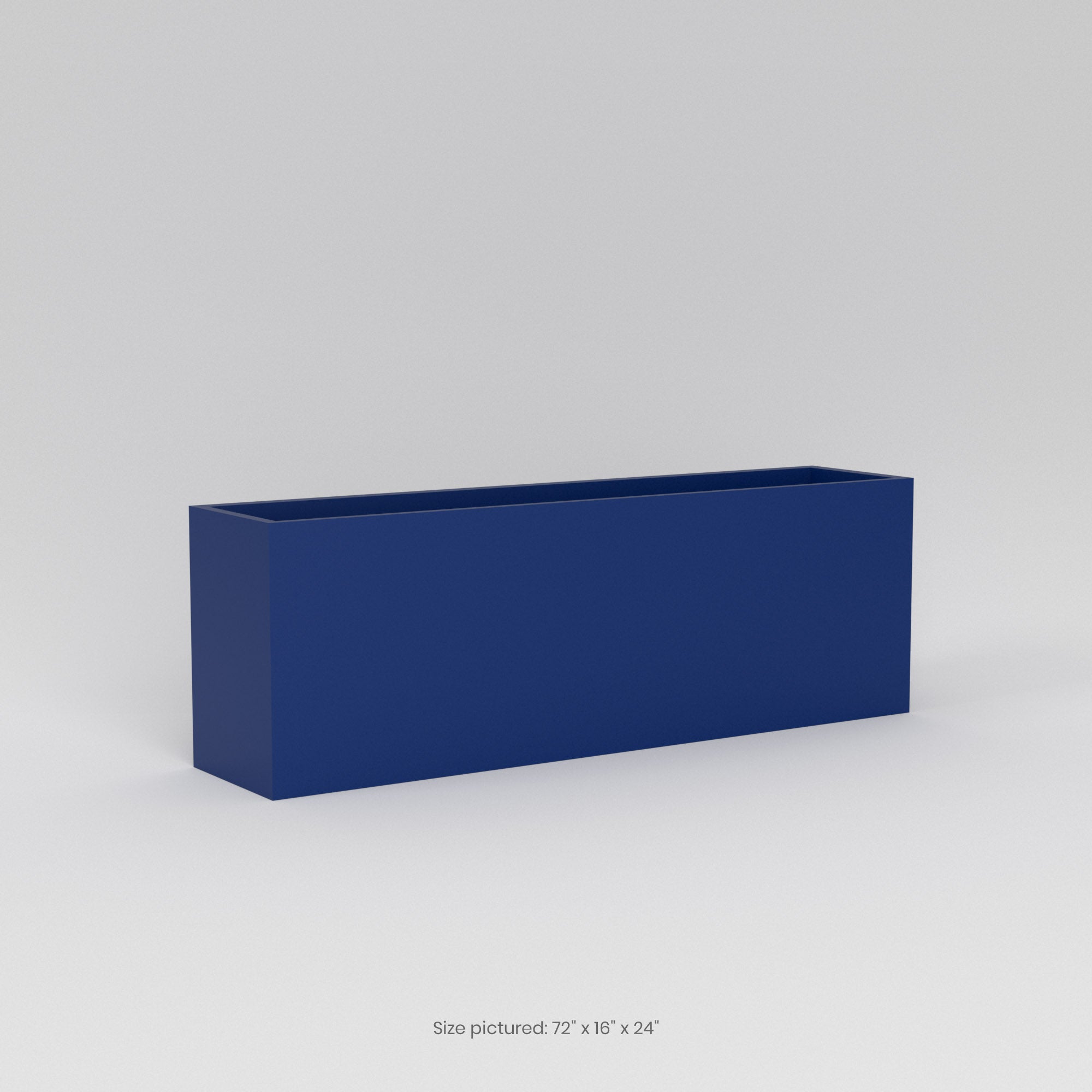 Tolga Medium Rectangle Fiberglass Planter - 16 in x 16 in x 24 in - Matte Cobalt Blue - Matte Cobalt Blue,16 in x 16 in x 24 in