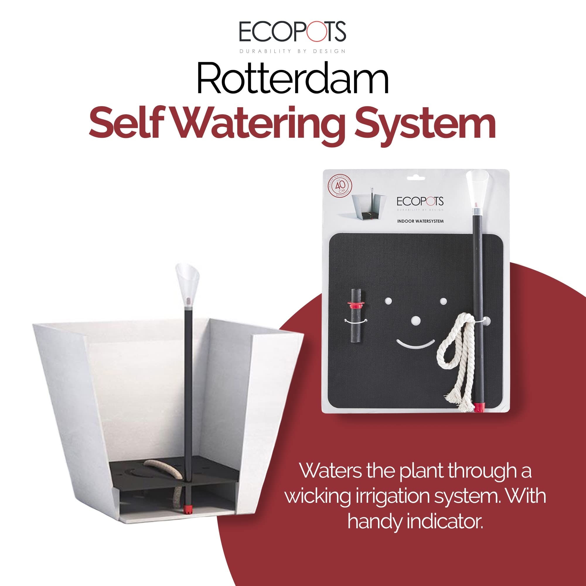 Indoor Self-Watering System 11.8 in x 11.8 in x 1 in - Compatible with 12" Rotterdam - Black,11.8 in x 11.8 in x 1 in
