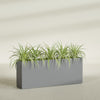 Hollywood Extra Large Narrow Rectangle Fiberglass Planter - 60 in x 12 in x 24 in - Metallic Gunmetal - Metallic Gunmetal,60 in x 12 in x 24 in