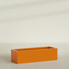 Reade Small Tabletop Rectangle Fiberglass Planter - 18 in x 6.5 in x 5 in - Gloss Tangerine - Gloss Tangerine,18.5 in x 6.5 in x 5 in
