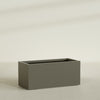 Badalona Large Tall Rectangle Fiberglass Planter - 39 in x 17 in x 17 in - Matte Bronze - Matte Bronze,39 in x 17 in x 17 in