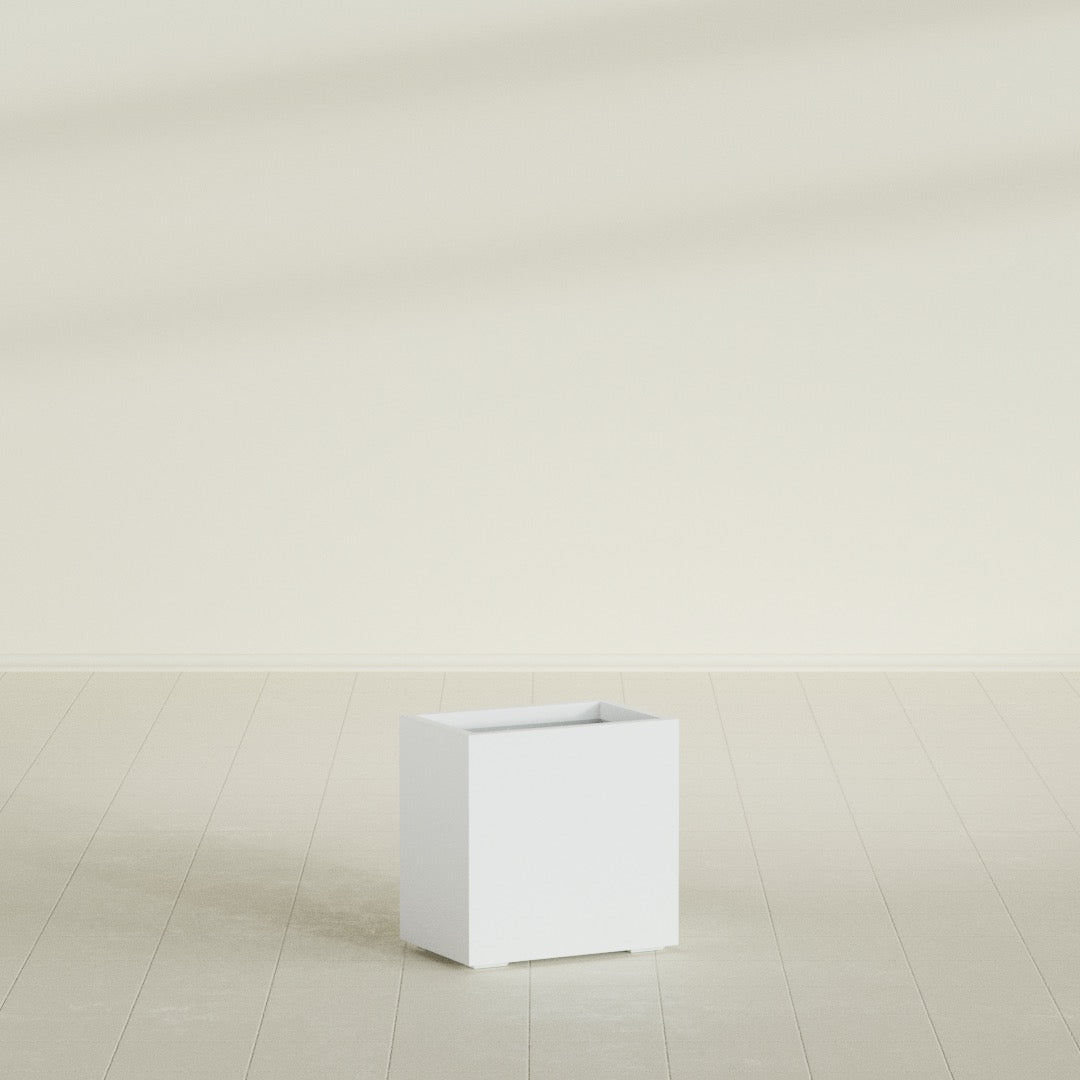 Tolga Medium Rectangle Fiberglass Planter - 16 in x 16 in x 24 in - Satin Green - Satin Green,16 in x 16 in x 24 in